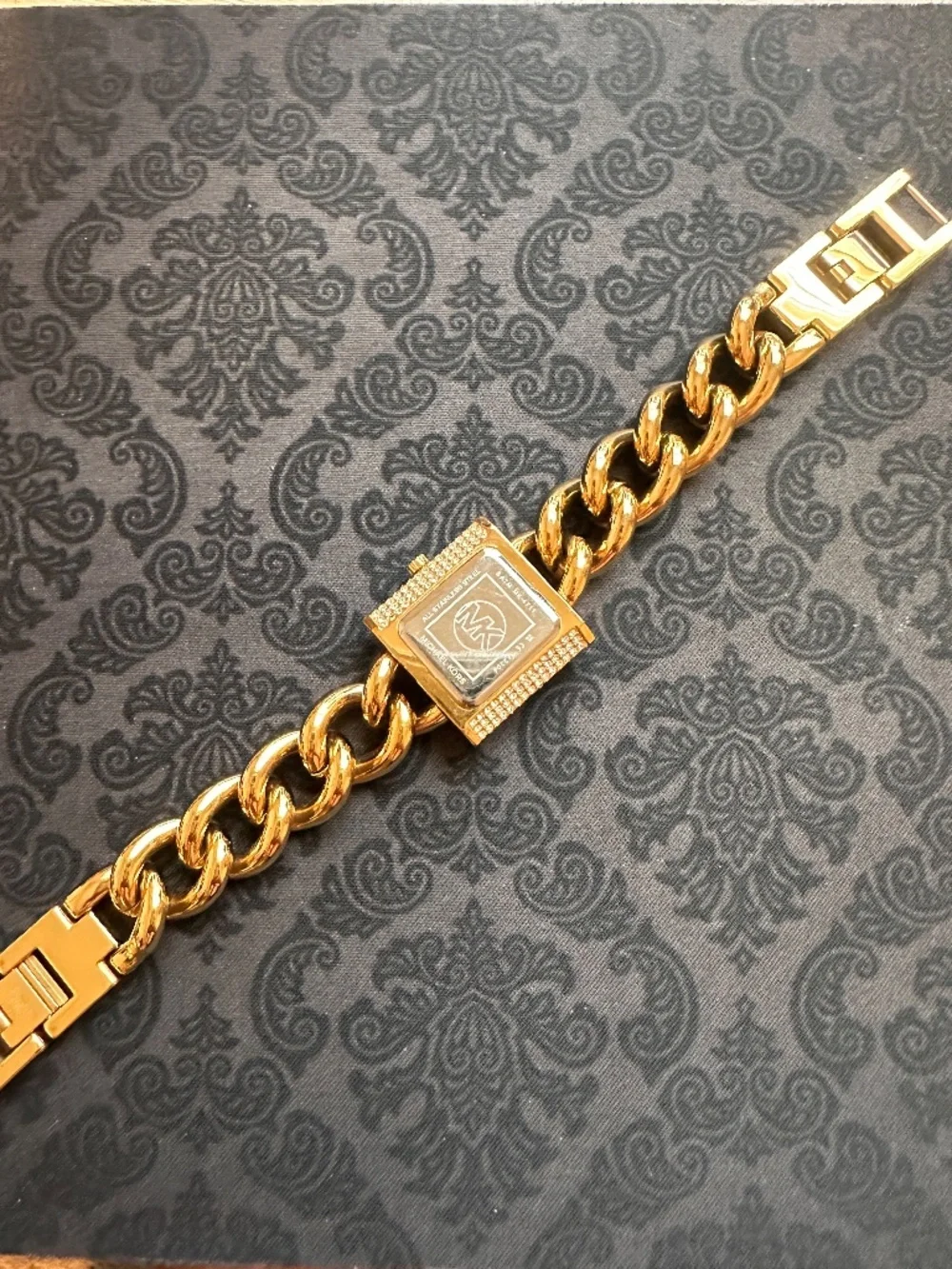 Michael Kors MK4711 Mini Lock Pavé Gold Chain Watch